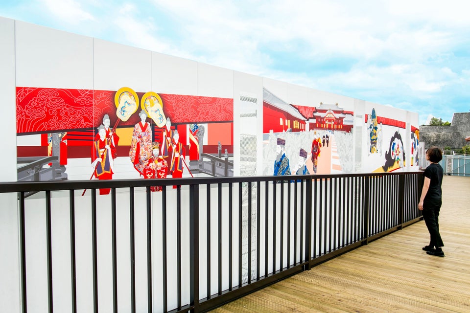 Shuri Castle Restoration displays